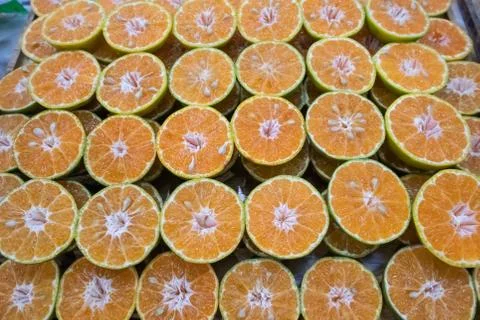 Ripe oranges with clipping path, Pattern backgrounds Stock Photos