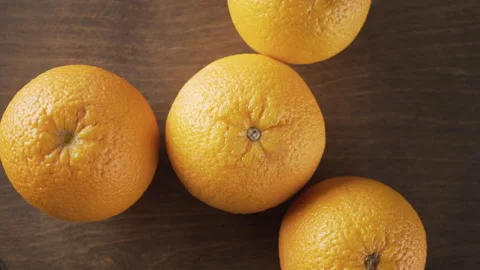 Ripe oranges close up. Studio video Stock Footage 133455546