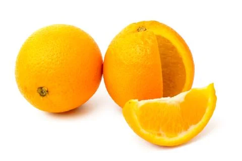 Ripe oranges on a white Stock Photos