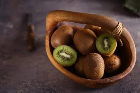 Ripe organic fruit green kiwi, healthy food Stock Photos