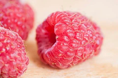Ripe organic raspberry Stock Photos