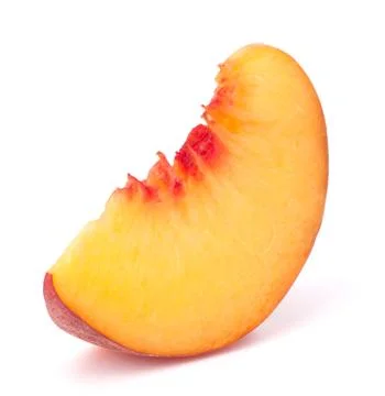 Ripe peach fruit slice Stock Photos