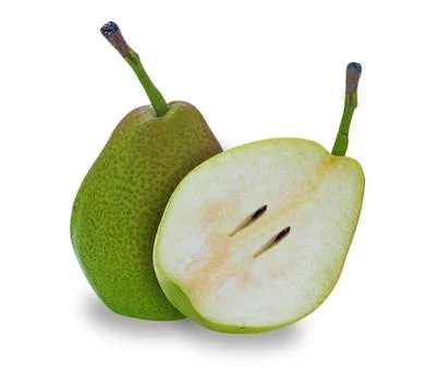 Ripe Pear Isolate on White Background Stock Photos