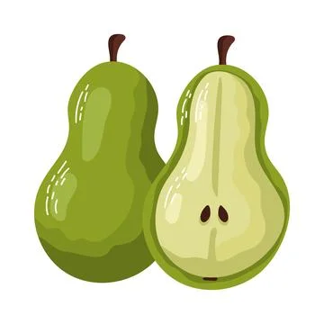 Ripe pear slice illustration Stock Illustration