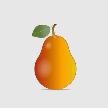 Ripe pear on a white background Stock Illustration