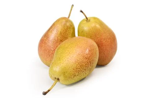 Ripe pears on white background with soft shadow Stock Photos