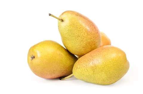 Ripe pears on white background with soft shadow Stock Photos
