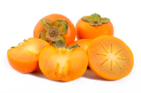 Ripe persimmon fruit Stock Photos