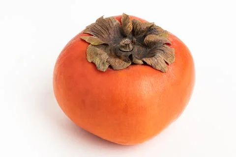Ripe Persimmon On White Background Foto stock