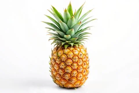 Ripe pineapple fruit. Ripe pineapple on white background Stock Photos