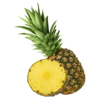 Ripe Pineapple Isolated on white background Stock Photos