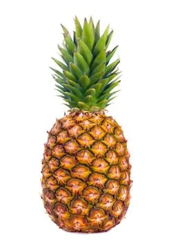 Ripe pineapple isolated on white Stock Photos