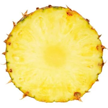 Ripe pineapple slice close up Stock Photos