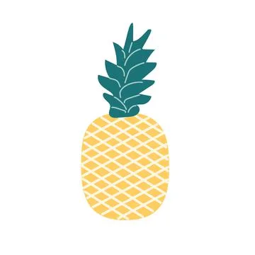 Ripe pineapple - tropical fruit on an isolated background. Stock Illustration