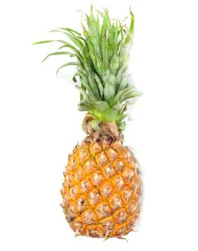 Ripe pineapple on a white background Stock Photos