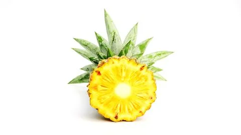 Ripe pineapple on a white background. Stock Photos