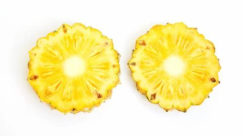 Ripe pineapple on a white background. Stock Photos
