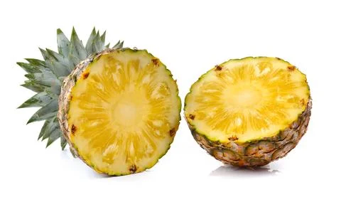 Ripe pineapple on a white background Stock Photos