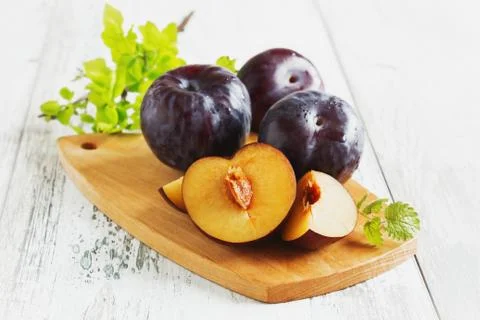 Ripe plums Stock Photos