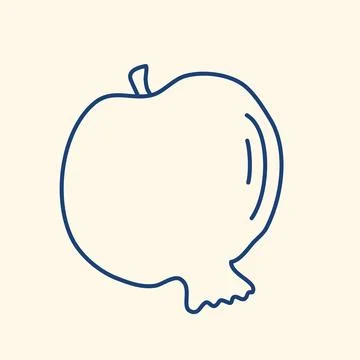 Ripe pomegranate, doodle style vector graphics Stock Illustration