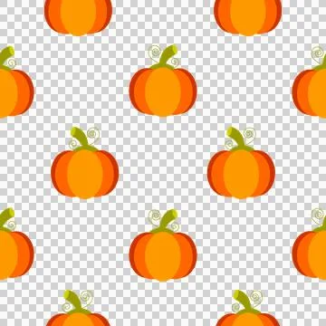 Ripe pumpkins, seamless pattern in flat style Stock Illustration