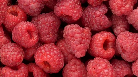 Ripe raspberries, rotation. Red raspberry. Stock Footage 140040710