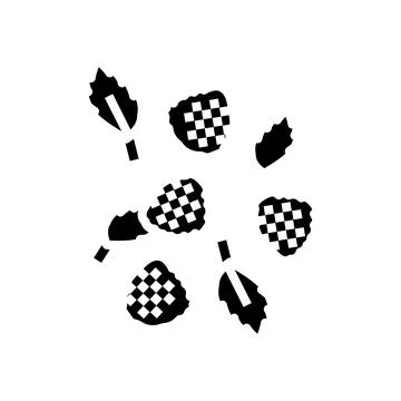 Ripe raspberry berries glyph icon vector illustration Stock Illustration