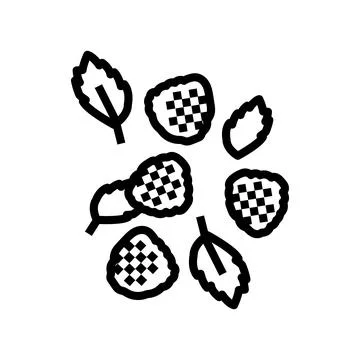 Ripe raspberry berries line icon vector illustration Stock Illustration