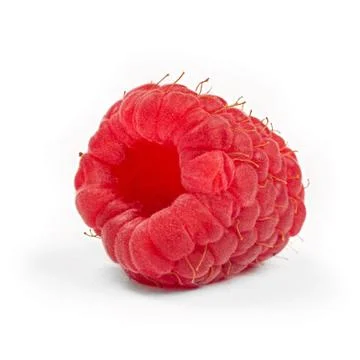 Ripe raspberry isolated on white background close up Stock Photos