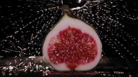 Ripe raw fig cut in half. Stock Footage 219416871