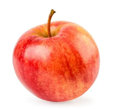 Ripe red Apple closeup on a white. Isolated. Stock Photos