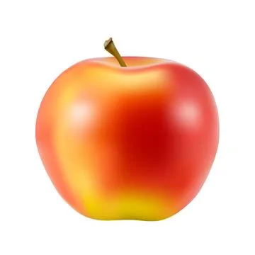 Ripe red Apple on white background Stock Illustration