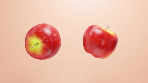 Ripe red apples spin endlessly Stock Footage 201117647