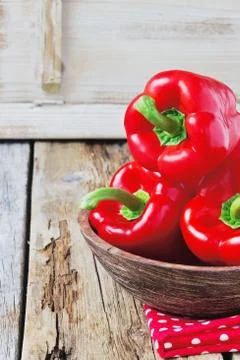 Ripe red bell pepper Stock Photos