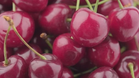Ripe red cherry rotation backdrop 스톡 동영상 134452329