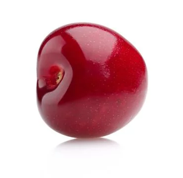Ripe red cherry on white background Stock Photos