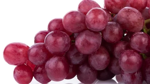 Ripe red grape on white background.4k footage Video stock 157163792