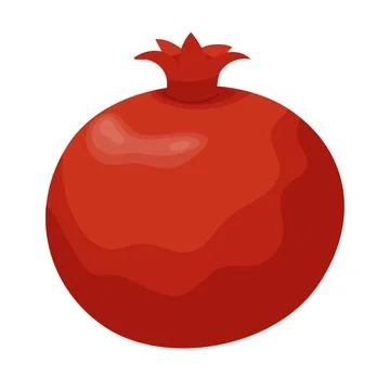 Ripe red pomegranate. Vector hand-drawn illustration. Stock Illustration