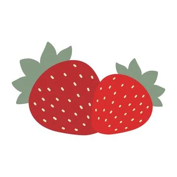 Ripe red strawberries presenting fresh delicious fruit Stock Illustration