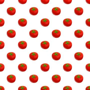 Ripe red tomato seamless pattern background Stock Illustration