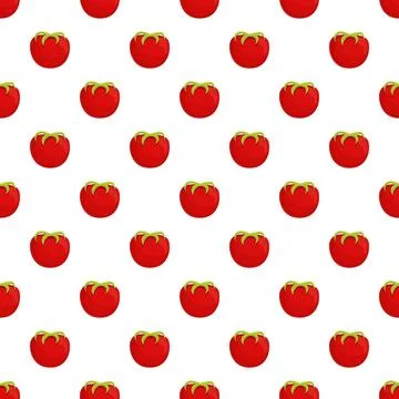 Ripe red tomato vegetable fruit seamless pattern Stock Illustration