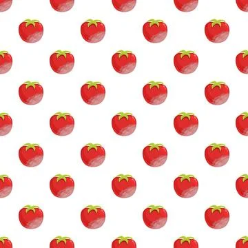 Ripe red tomatoes forming a decorative repeating pattern Stock Illustration
