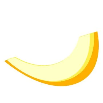 Ripe slice of melon without seeds on a white background, vector Stock Illustration