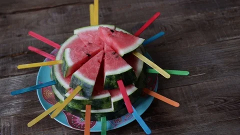 Ripe slice watermelon Stock Footage 113672114