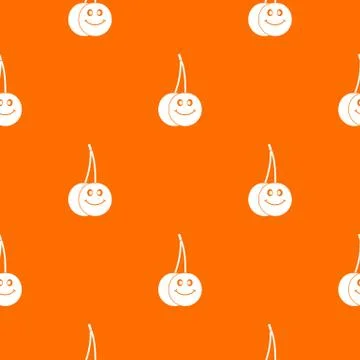 Ripe smiling cherry pattern seamless Stock Illustration