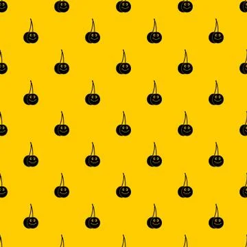 Ripe smiling cherry pattern vector Stock Illustration