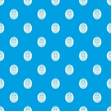 Ripe smiling melon pattern seamless blue 库存插图