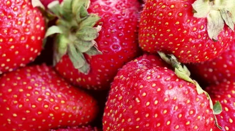 Ripe strawberries close up in the movement  Stock Footage 51636085