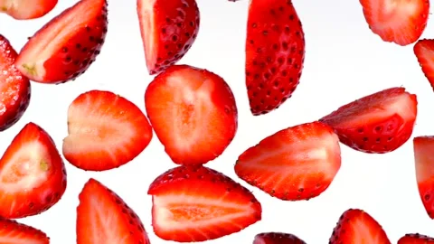 Ripe strawberries in slow motion. Stock Footage 175151601