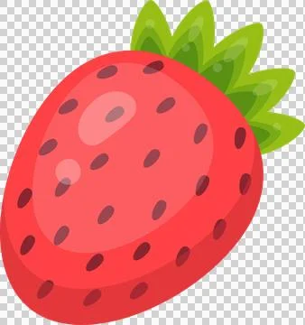 Ripe strawberry, flat illustration Stock Illustration
